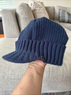 The North Face Blue Knit Brim Beanie Hat